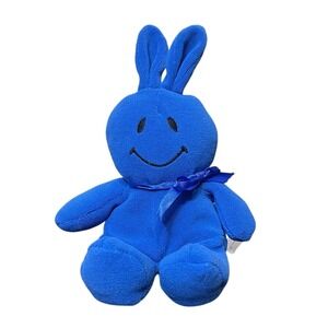 Vintage Shanghai Elcee Toys Smiley Face Bunny Rabbit Green Bean Bag Plush Easter